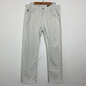 AG Adriano Goldschmied Pants Mens Ivory Graduate Tailored Chino Preppy Sz 34x32